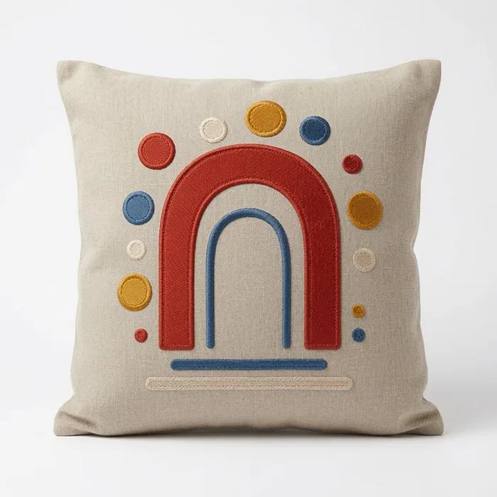 Dotted Arch — embroidered decorative cushion cover